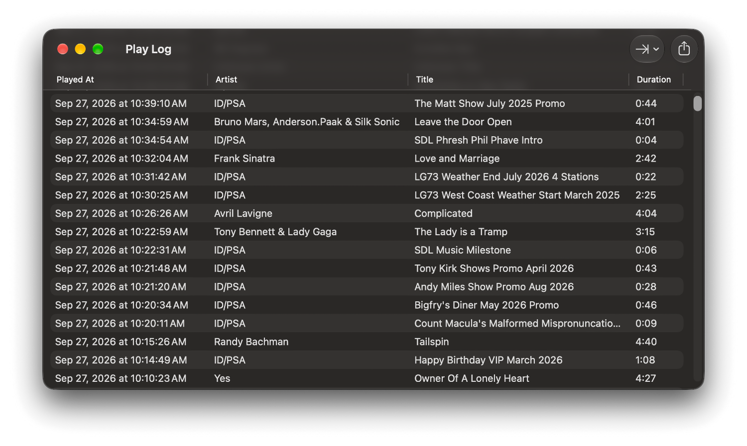 Play Log